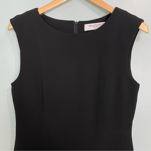 MM Lafleur The Giovanna Dress Black Office Work Sleeveless Mini Sz 6 - Picture 2 of 8